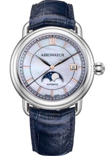 A 77983 AA02 BR BLEU Aerowatch 1942 Moon Phase A 77983 AA02 BR BLEU