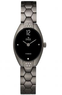 A69264T5KV Inex Ladies 11 Diamonds Titanium Sapphire Petite 20mm