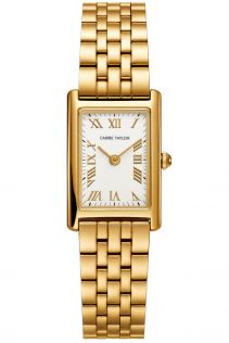 CTW1803 Carrie Taylor Petite Golden Rectangular White Dial 19mm