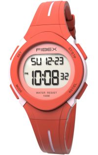FIBEX19EN003 Urheilukello kaksoisajalla koralli digitaalinen | FIBEX19EN003