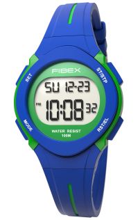 FIBEX19EN005 Poikien monitoimikello sinivihreä digitaalinen | FIBEX19EN005
