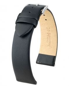 03702150-2-08 Hirsch Toronto Black Leather Strap 8mm Silver Buckle without Quick Release 03702150-2-08
