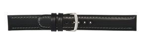 616122S Falkenlund Deluxe Beco Watch Strap Sattelleder Black Calf Leather 22mm Stainless Steel Buckle 616122S