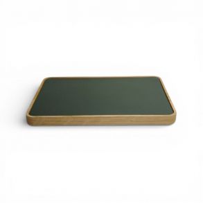 MO6203 Morelund Tray in Natural Wood/Green Leather MO6203