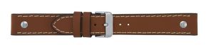 6313722S Falkenlund Deluxe Beco 22mm Watch Strap Chrono Matt Brown Silver Buckle 6313722S
