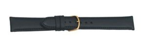 660118G Falkenlund Deluxe Beco Watch Strap Nappa Black Calf Leather 18mm Gold Plated Buckle 660118G