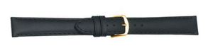 694114G Falkenlund Deluxe Beco Beco Medio XL Watch Strap Calf Black Leather 14mm Gold Plated Buckle 694114G