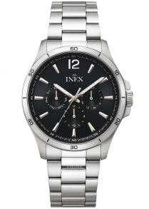 A12148S5I Inex Mens Day Date Steel Black 40mm
