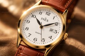 A56551D0A Inex Ladies Golden White Brown Leather 30mm
