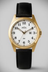 A69495-D0A Inex Mens Golden Dress Classic 39mm