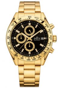 A69534-1D5I Inex Mens 100m Sports Chronograph Golden Black 40mm