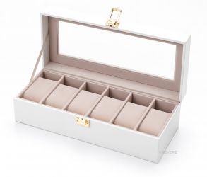 IHS-SM4 IHS SM4 White 6 Slot Watch Box