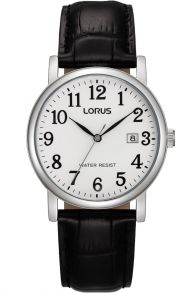 RG835CX5 Lorus Mens White Dial Black Leather 38mm