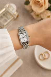 SWR091P1 Seiko Ladies Rectangular Crystals Cabochon Crown 22mm
