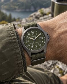 TW2V03700 Timex Mens Solar Gunmetal Green Nato Sapphire 41mm
