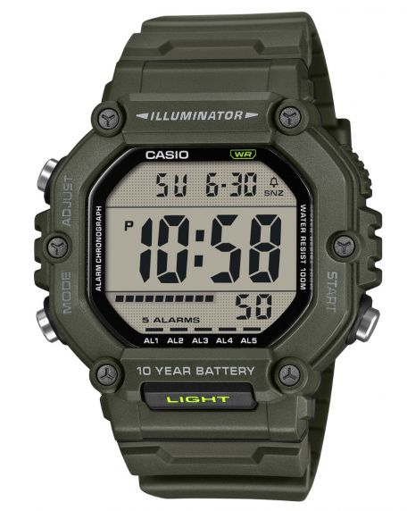 Casio Mens Green Digital Long Battery Life 49mm