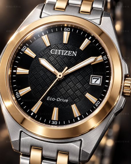 Citizen Ladies Two-Tone Solar Black Dial Sapphire 33mm