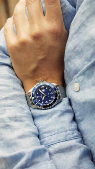 Inex Mens Sporty Blue Mesh 40mm