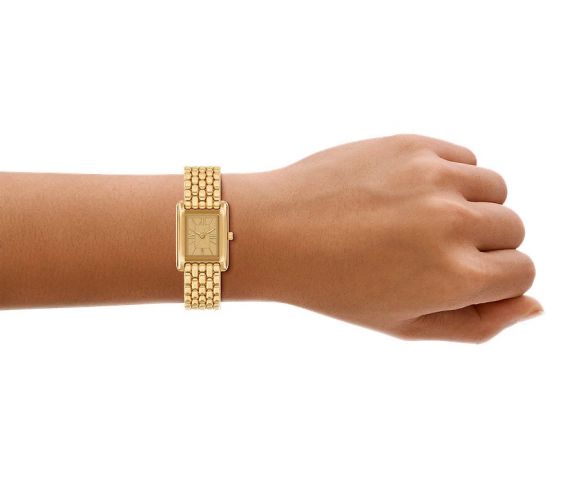 Michael Kors Ladies Golden Rectangular 26mm