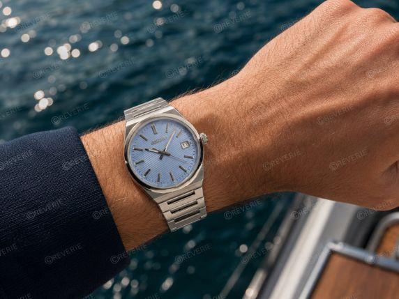 Seiko Mens Light Blue Steel Sapphire 39mm